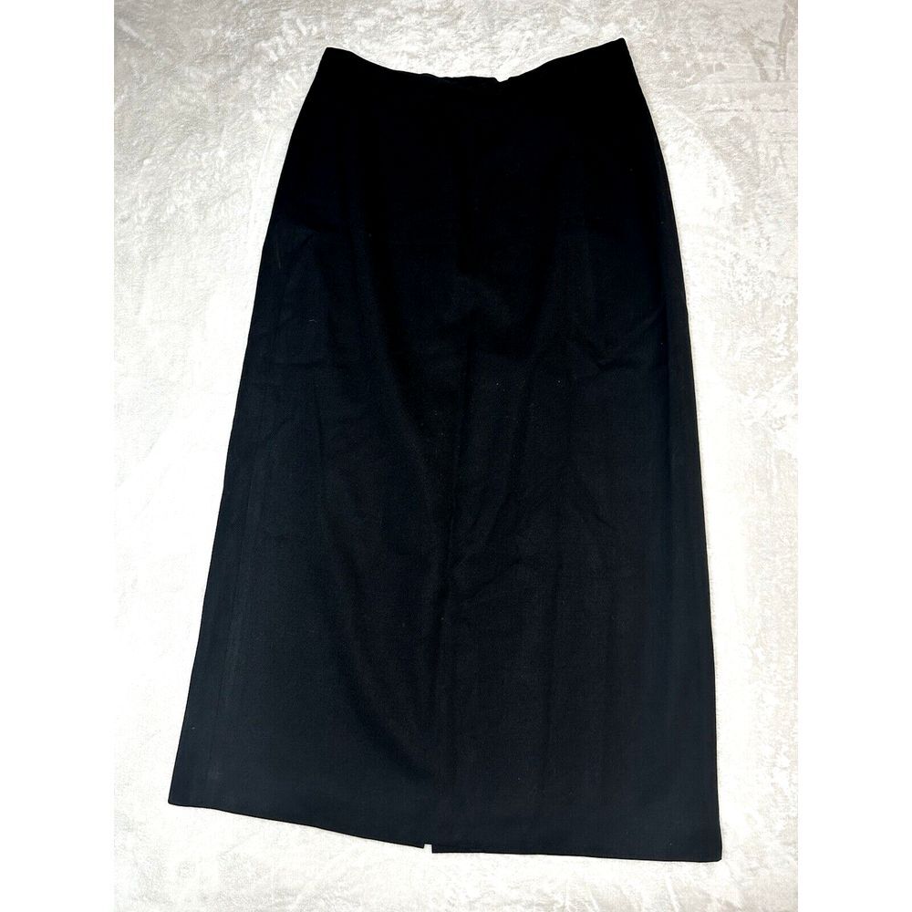 Apertif Womens Vintage 100% Wool Black Lined‎ Pencil Skirt Size 12 Career